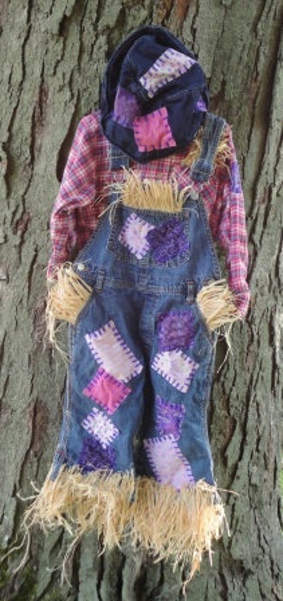 Items similar to Girls Halloween Scarecrow Costume Pink Purple Size 5T