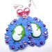 Funky earrings - big purple earrings - big crazy earrings - kawaii earrings - shabby chic earrings - huge earrings by Sparkle City Jewelry