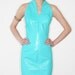 sexiest vintage 1980s NORTH BEACH LEATHER buttery soft aqua leather dress