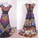 Patchwork Chevron Reversible African Wax Print Full Circle Wrap maxi Full Length Dress one size