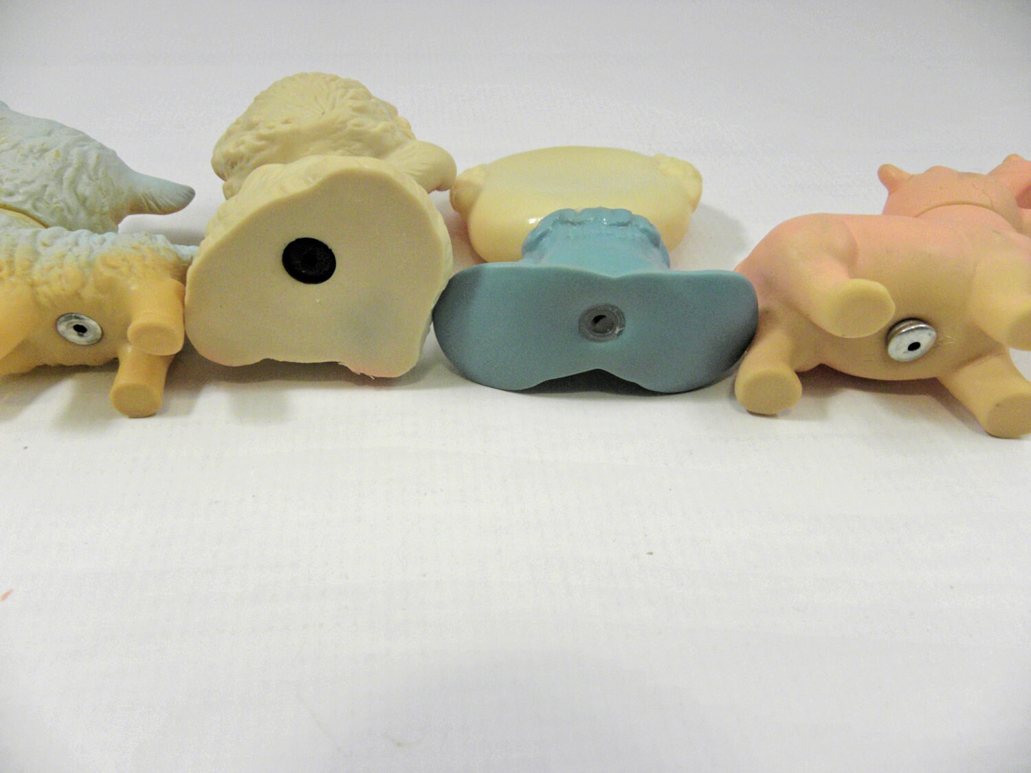 Vintage Children's Squeaky animal Toys Set of Four from
