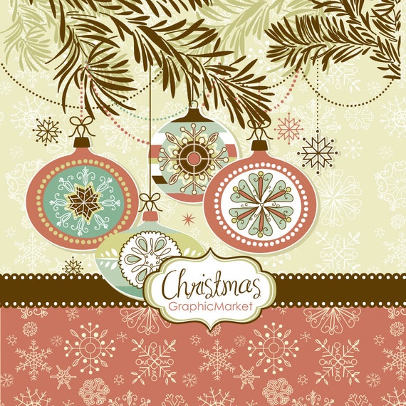 Instant Download Christmas Digital Clip Art Card Making