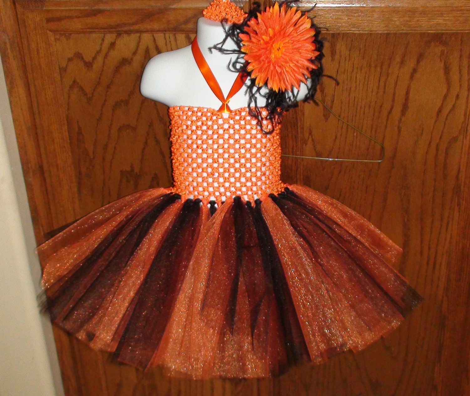 Baby Girl Tutu dress/girl tutu dress/ orange and black tutu