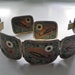 RESERVED Taxco Mexico early Vintage Sterling Silver 925 with Copper Bracelet Earrings Set