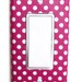 Pink & White Polka Dot Single Rocker / GFI Switch Plate, wall decor