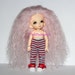Beautiful Baby Pink Extra Long Wavy Tibetan Lamb fur wig for Pukifee Lati Yellow