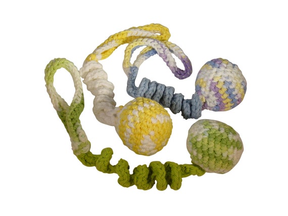 Items similar to Cat Toys, Cat Teasers - JINGLE BOUNCY BALL Crocheted ...