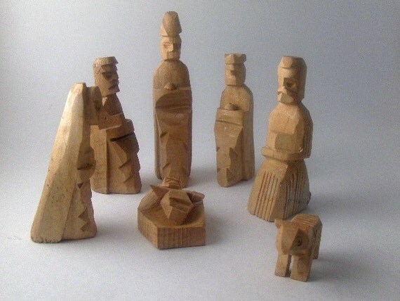 vintage hand carved christmas nativity set vintage hand carved christmas nativity set