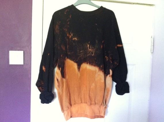 Download Large Bleach dip dye black Sweatshirt