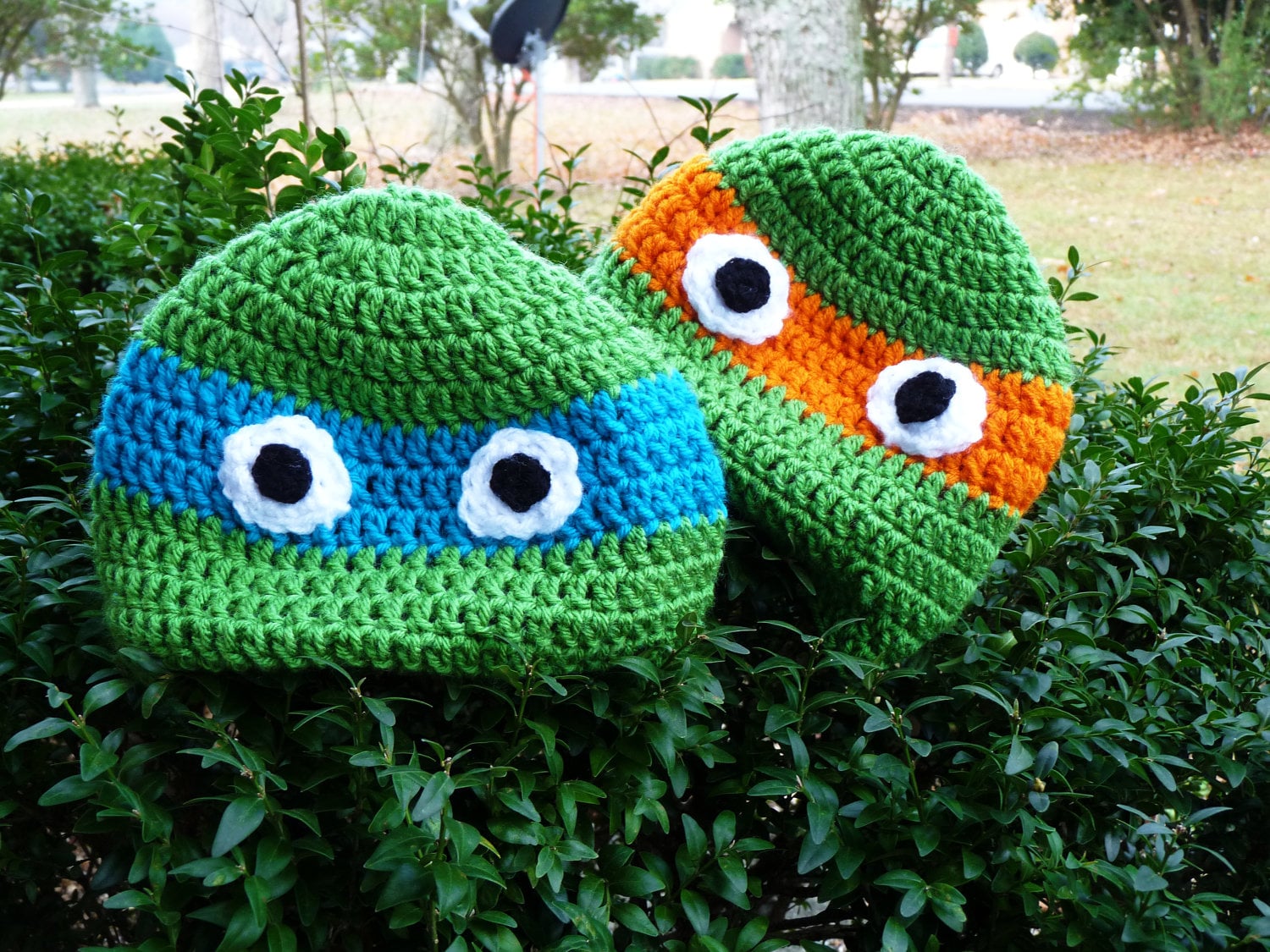 Crochet Teenage Mutant Ninja Turtle Hat by SheepyFibresEtc on Etsy