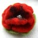 Red Poppy Felted Flower Brooch Pin,Wool Felt, Felted Wool, Felt Brooch, Flower Brooch, Flower Pin Brooch, Felt Flower Pin, Beaded Flower