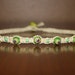 Lime Green Glass Flower Beads - Hemp Choker Necklace - Square Knot - Women Teen Girl Child Kid