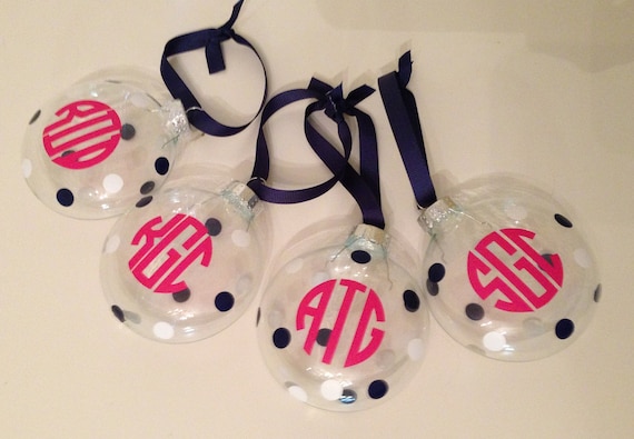 Items similar to Monogrammed Christmas Ornament personalized and custom made with your choice of