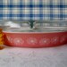 Pink Pyrex Daisy Divided Casserole Covered 1950's