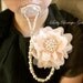 4-in-1 Beaded Pacifier Holder -Shabby Chic Blush Flower with Pearl Center