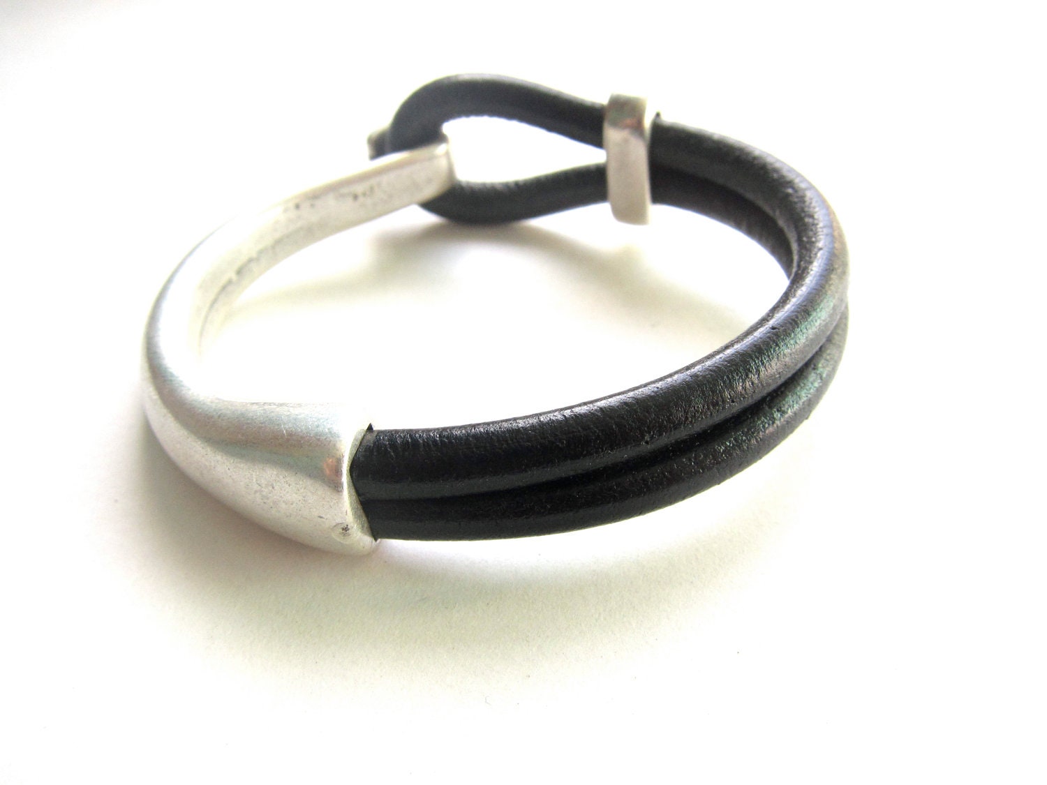 Unisex Black Leather Braceletmens Braceletman