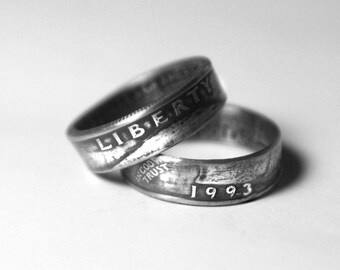 24th - 1993 Coin Ring 24th Birthday or Anniversary Gift Coin Jewelry made from a U.S. Quarter