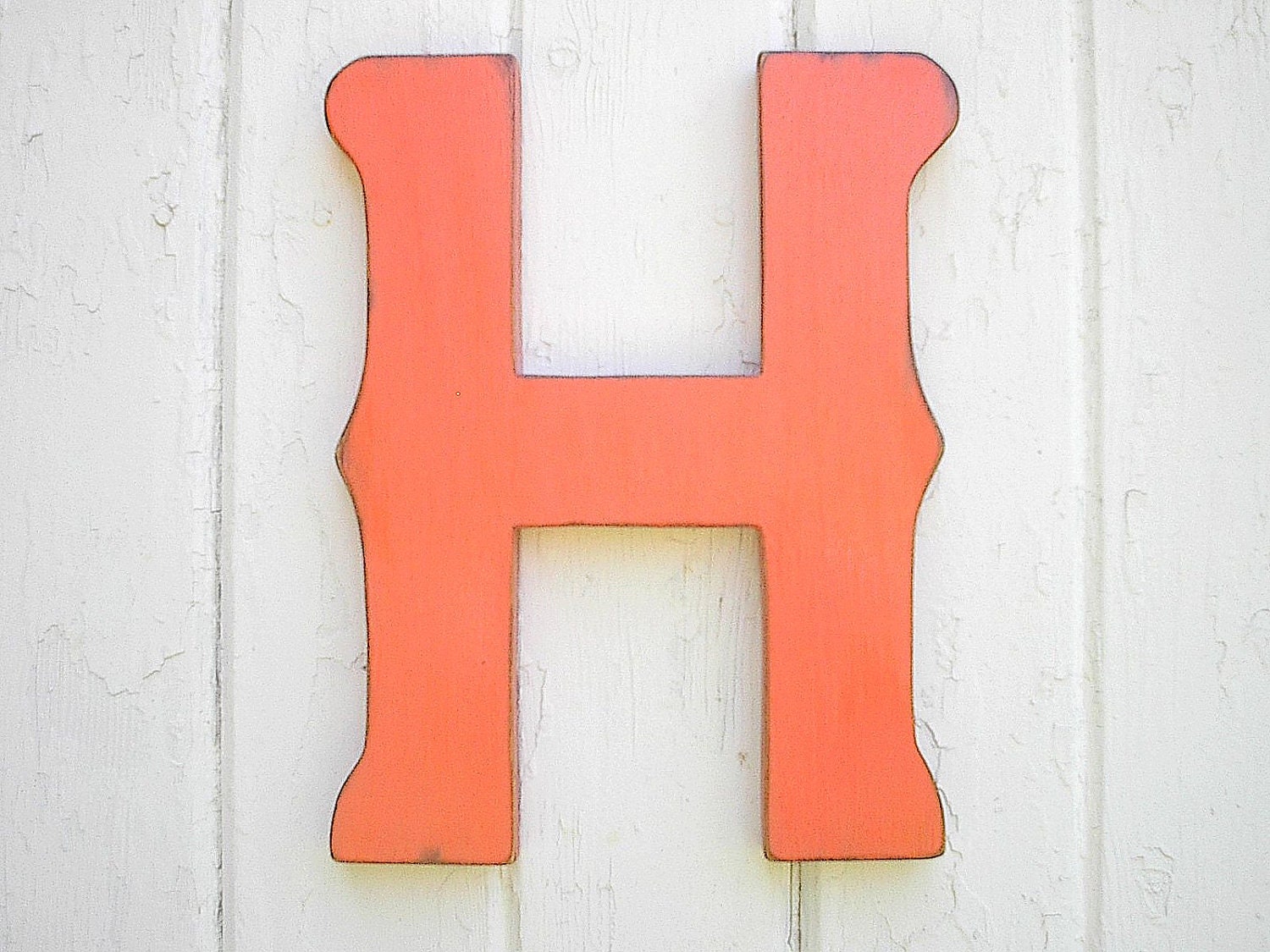 wooden letters decorative h 12 inch big letter tropic orange