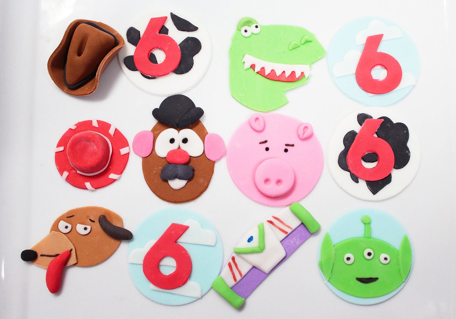 Edible Toy Cupcake Toppers Mr Potato Head Toy Rex toy dog