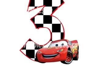 cars age birthday number diy iron on printable lightning mcqueen disney