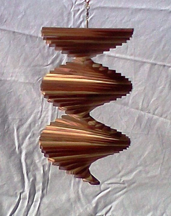 Zen Wood Wind Spinner 12 inch Redwood Helix