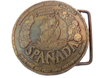 Vintage Spanada Sailboat Belt Buckle