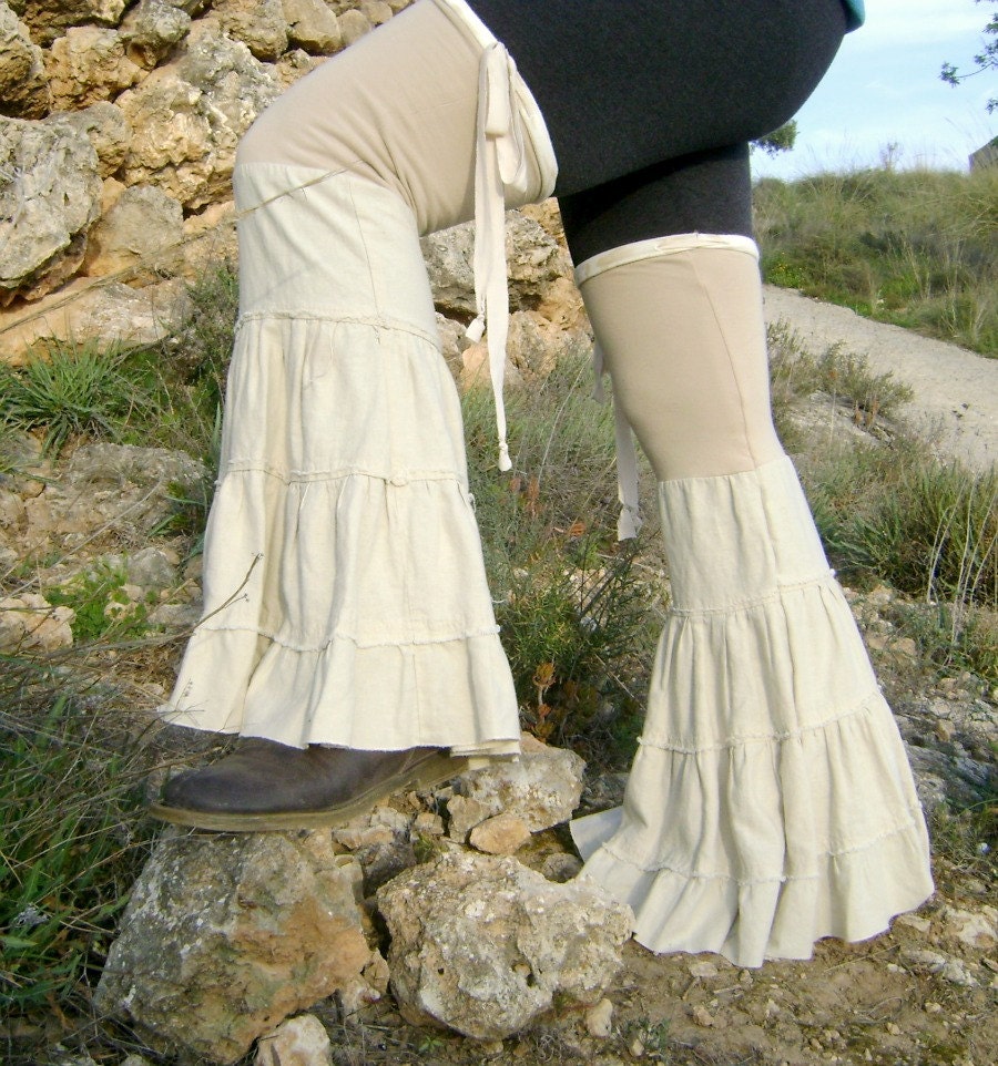 Flared Leg Warmers Tribal Dance Ruffles Leg Flares Hippie