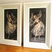 Vintage Cherie Ballet Dancer Framed Prints, 1950's Art Work, Mid Century Pictures