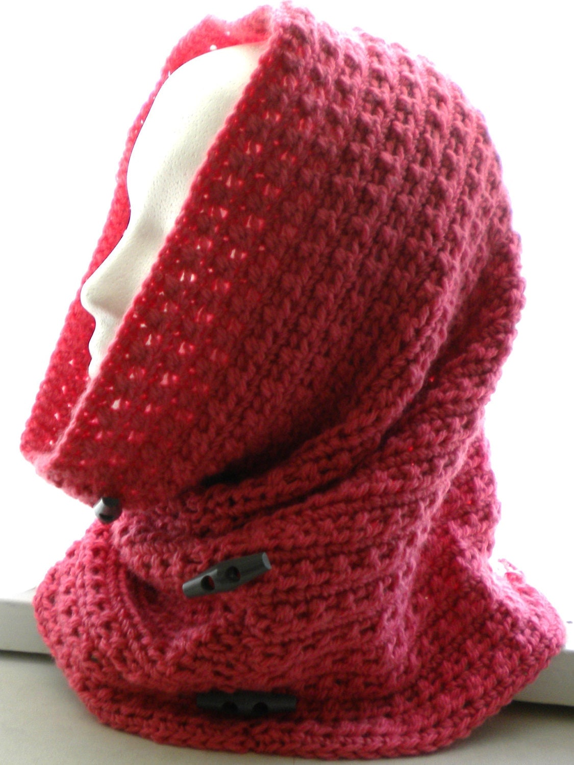 Crochet COWL /HOOD PATTERN with Decorative Buttons