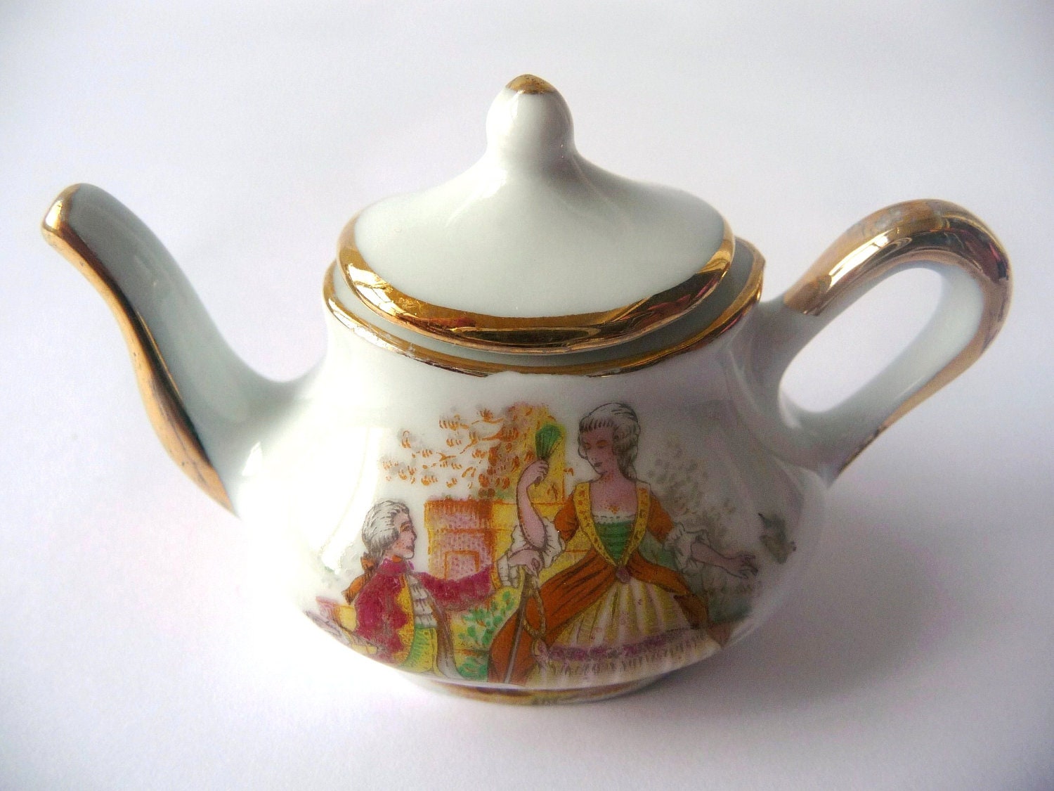 Teapot Miniature Limoges Porcelain Small by PortugueseWonders