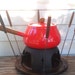 Vintage -Retro Red- Fondue Set Complete with 6 Stainless Forks