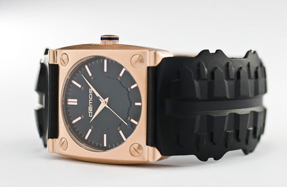 Mayans MC / Sons of Anarchy style - Motorcycle TREAD wristwatch - Tread w/ Rose Gold colored case
