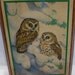 WINTER OWLS VINTAGE Wooden Wall Plaque 1960's/1970's