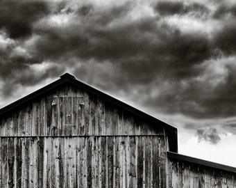 Rural Photography - Solebury Orchards Barn Black and White, Bucks County, Pennsylvania - 8x12