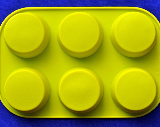 Silicone Circle Cylinder Round Soap Molds Cake Jelly Pudding Molds - 6 Cavity