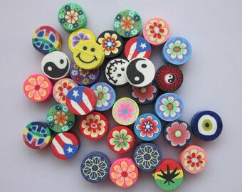 100 pcs Polymer Clay Cane Fimo Clay Slices Kawaii Mix Miniature Sweets Nail Deco Fimo Cane Nail Art Decoration