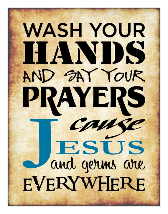 Items similar to Jesus and Germs are Everywhere, Christian Print for ...