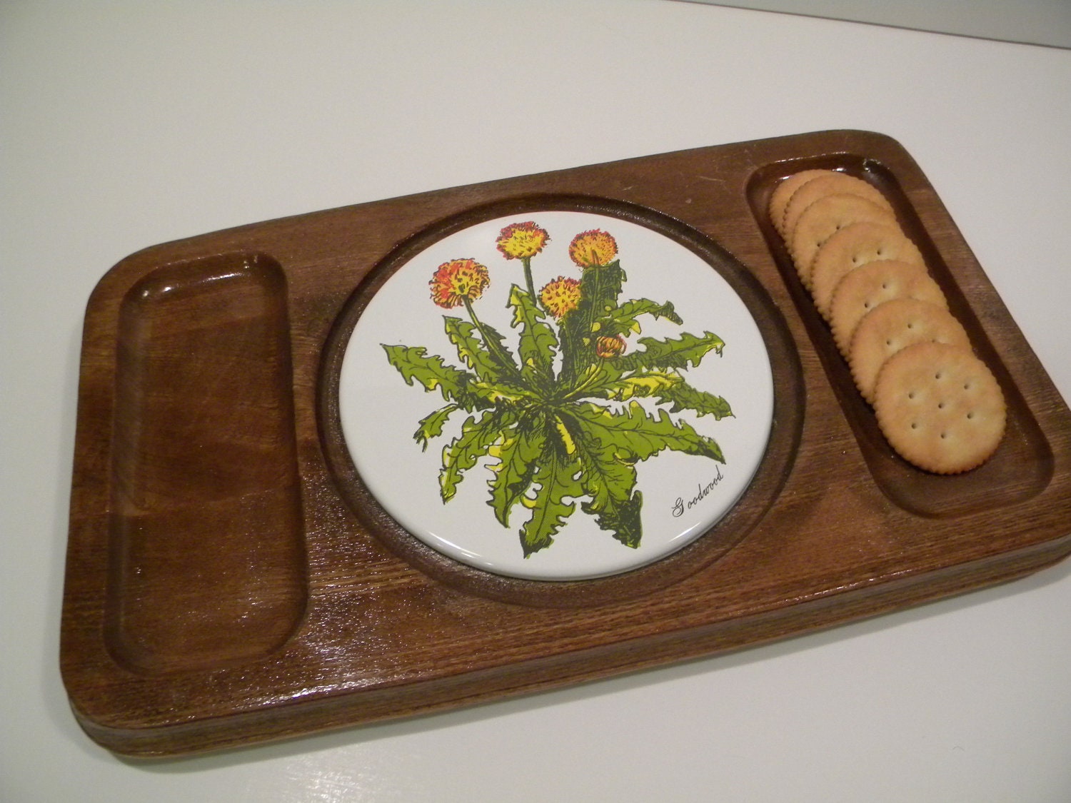 Vintage Wood Cheese and cracker serving tray