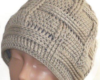 Slouchy Beanie Slouch Hats Oversized Baggy Cabled Hat Fall Winter Accessory Men Women Teens Girl Boy Wool Beige