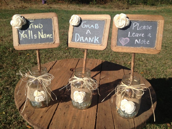 items similar to shabby chic rustic chalkboards in mason jar rustic wedding decor set of 3 items similar to shabby chic rustic chalkboards in mason jar rustic wedding decor set of 3