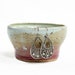 Small Pottery Multi-Purpose Bowl Frosted Cucumber Autumn Frost and Burgandy Glaze