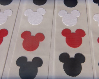 50 Mickey Mouse Stickers in Black, White, & Red Mix