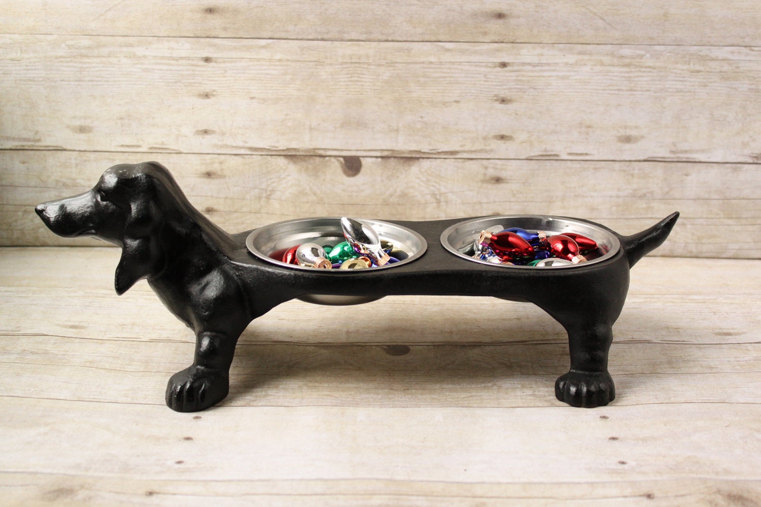 DACHSHUND Vintage cast iron dog dish holderweenie doghot