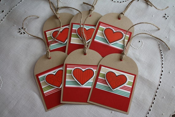 Items similar to Heart Gift Tags - Set of 6 on Etsy