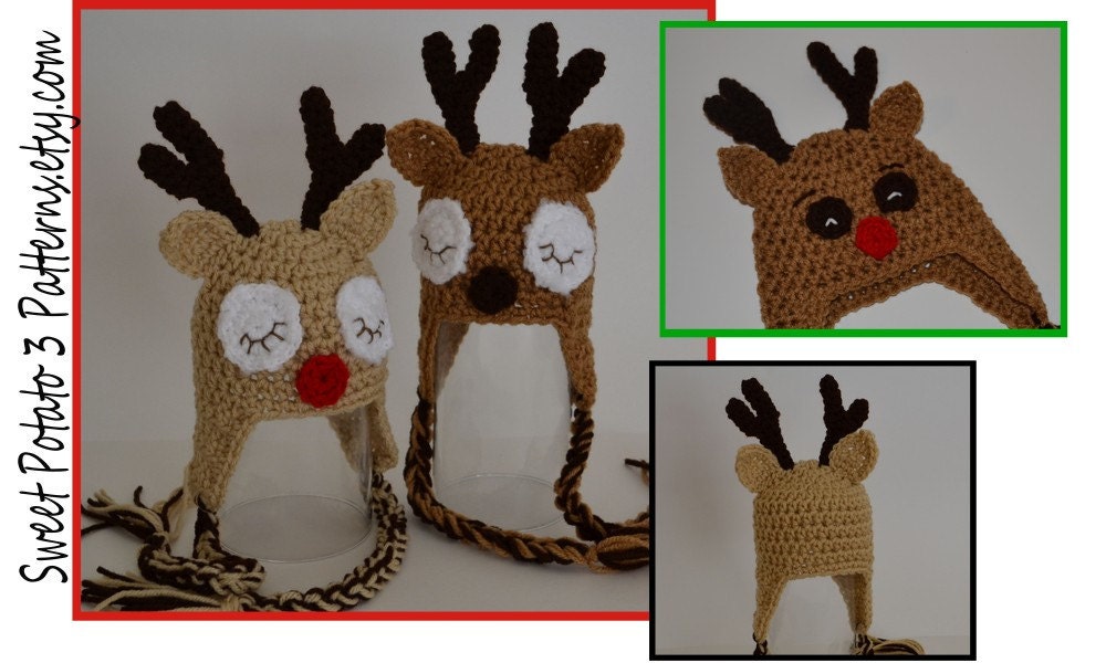 PATTERN Reindeer Hat Crochet