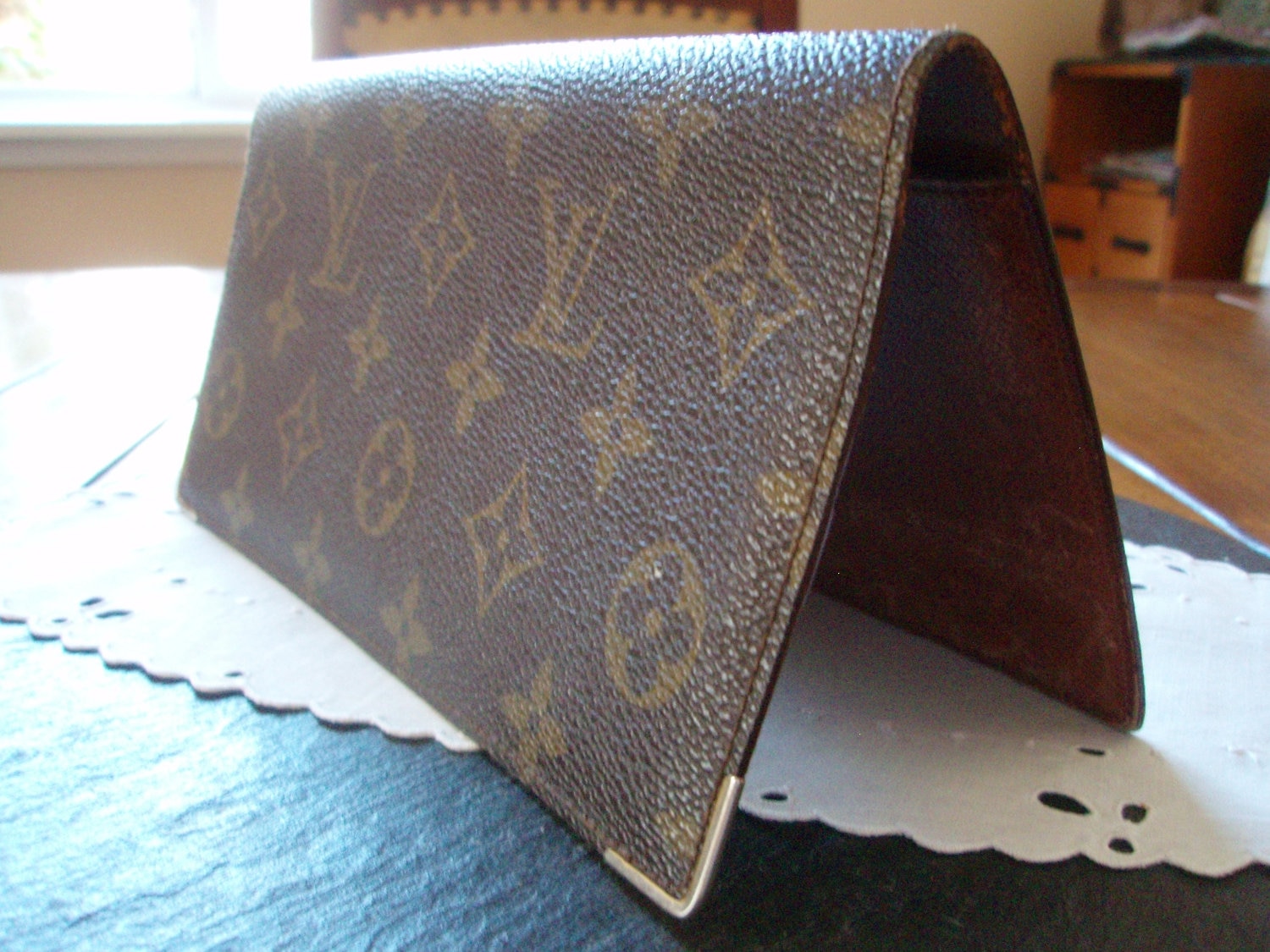 authentic 80s Louis Vuitton wallet & gold by thedestinyofthings