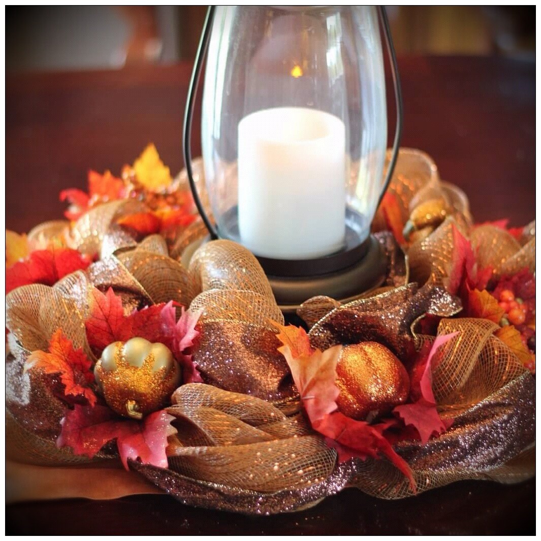 FREE SHIPPING Autumn Deco Mesh Centerpiece Wreath