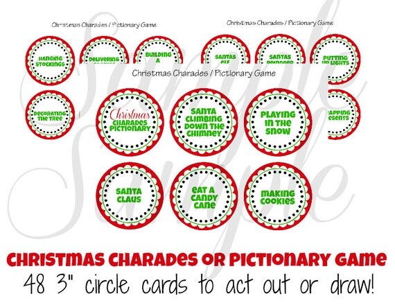 Items similar to Instant Download CHRISTMAS Pictionary and Charades