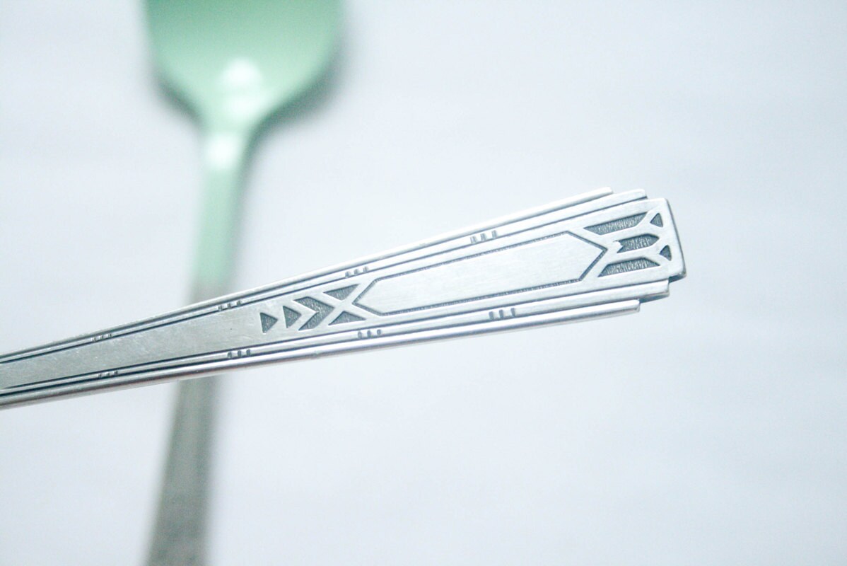 Serving Silverware Mint Green Powder Coated 2pc