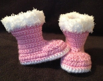 Crochet baby booties, baby uggs 0 to 3 months